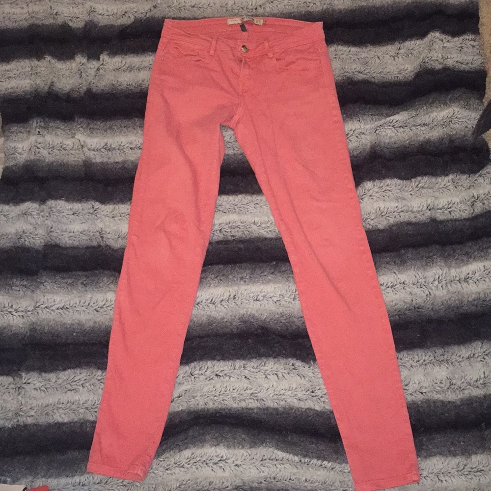 Zara Core Denim Coral Slim Fit Jeans